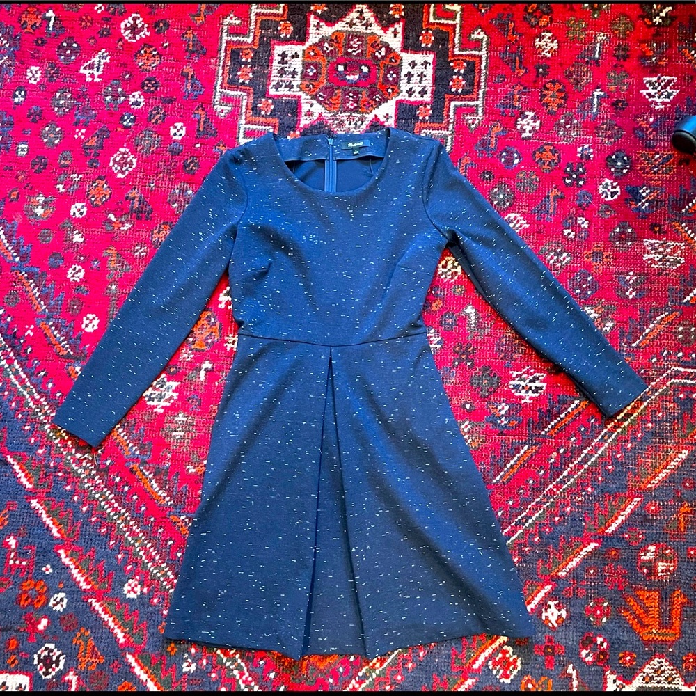 Heathered, Navy long sleeved mini dress - Madewell - Size S